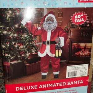 60" Deluxe Animated Black Santa Claus Life Size Christmas Decor Music & Motion